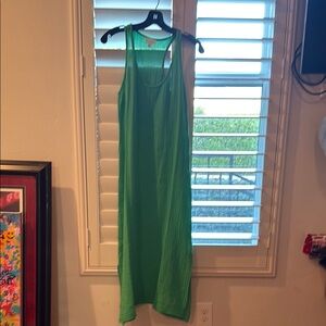 Vibrant Green Scoop Neck Sleeveless Sundress